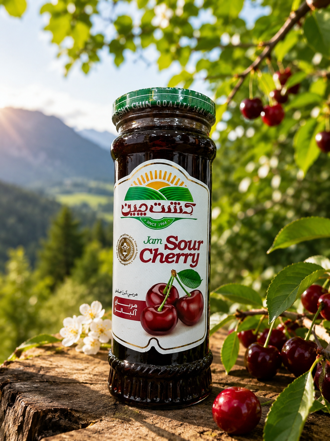 Kesht chin sour cherry   jam -310g Glass jar
