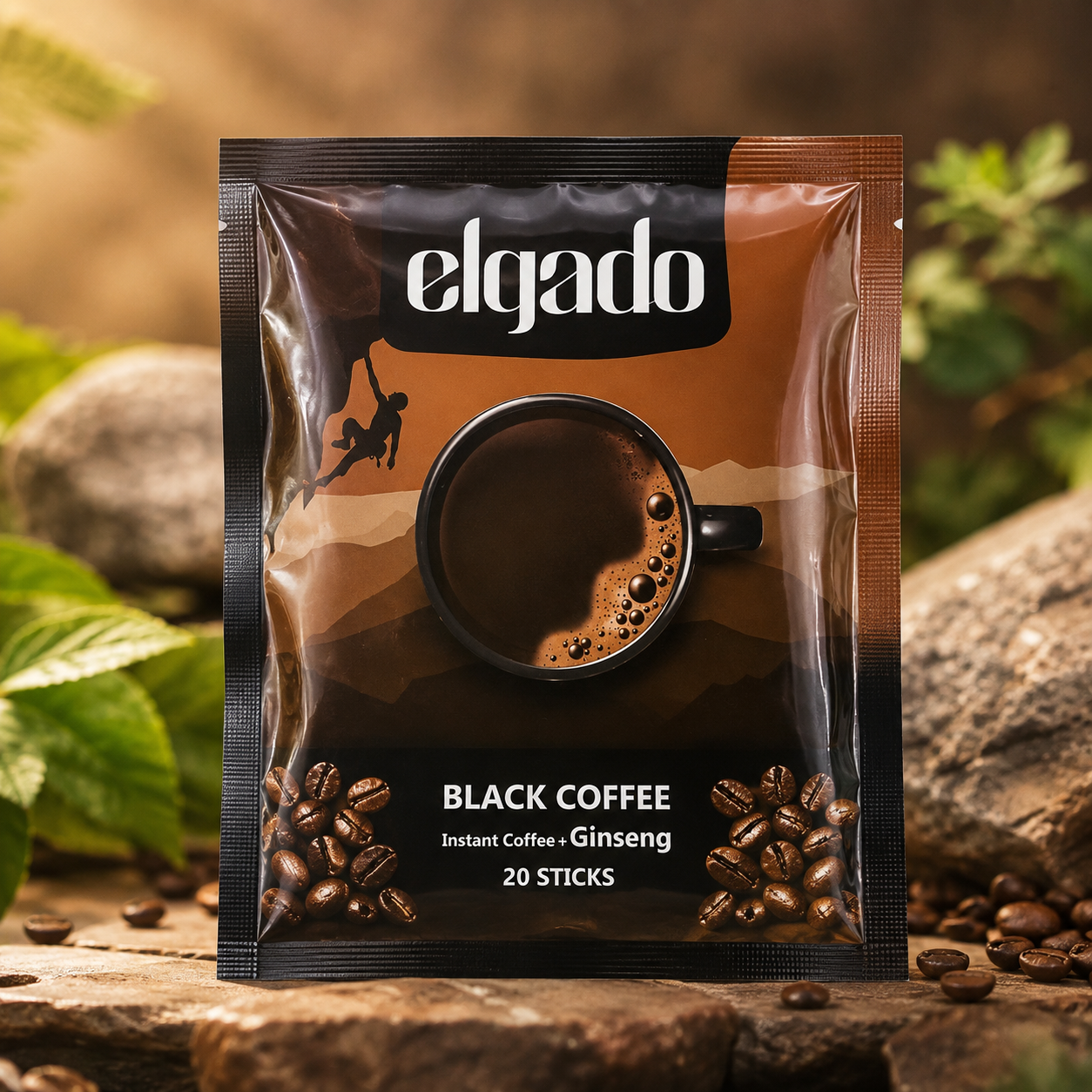 Elgado Black Coffee with Ginseng – 20 Sticks